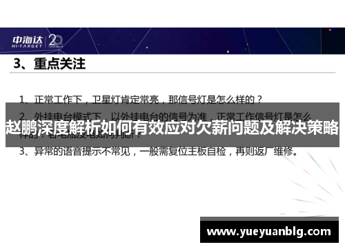 赵鹏深度解析如何有效应对欠薪问题及解决策略 赵鹏深度解析如何有效应对欠薪问题及解决策略